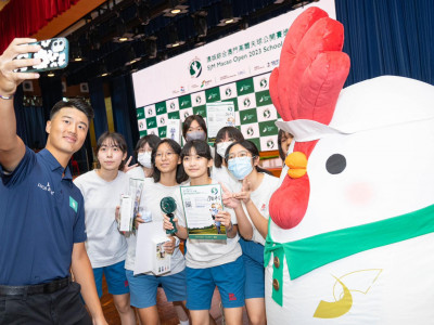 澳娛綜合澳門高爾夫球公開賽進入校園 澳門本土優秀球手禤沛言望更多青少年參與高球運動